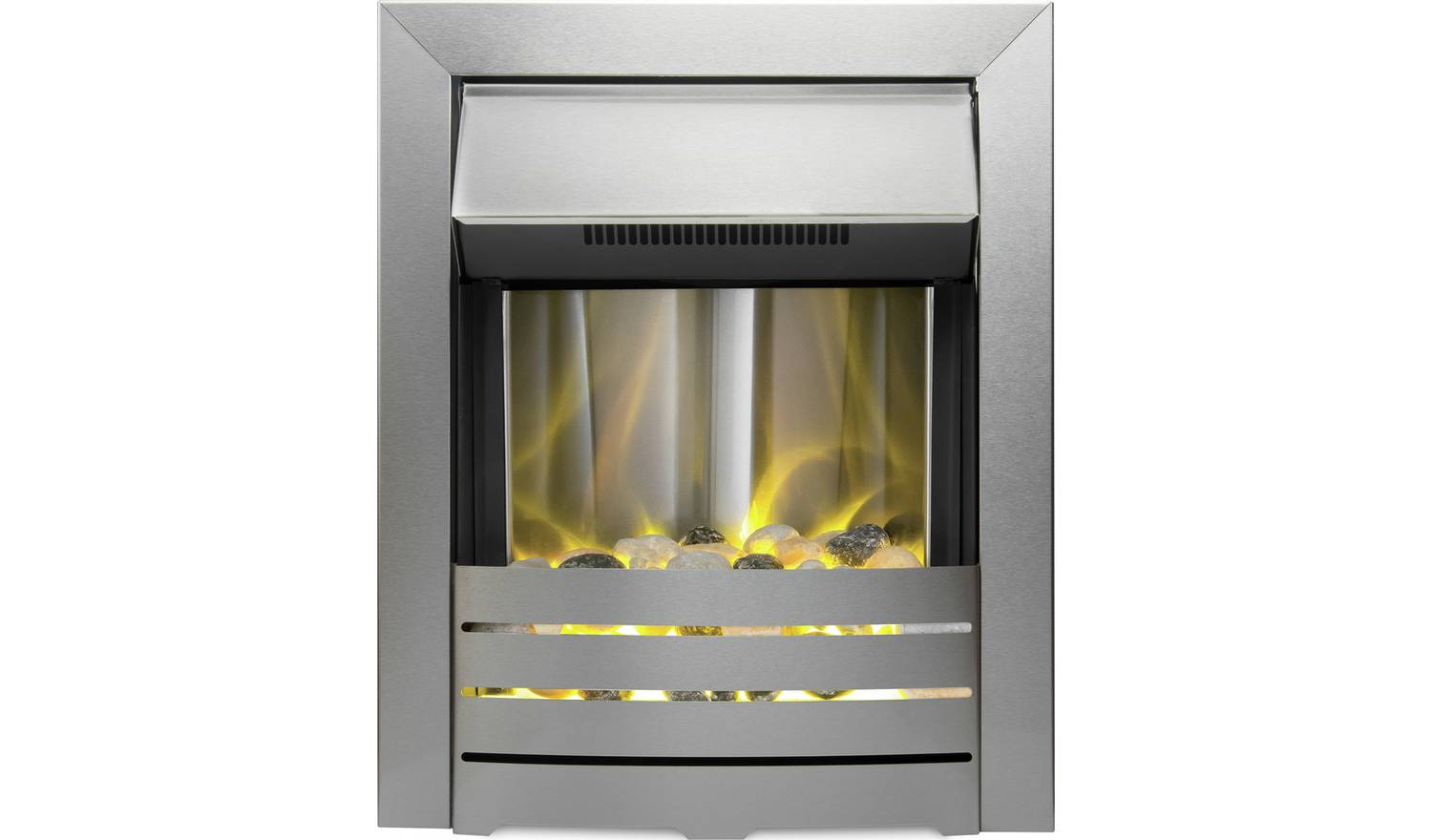 Adam Helios Electric Inset Fire - Brushed Steel