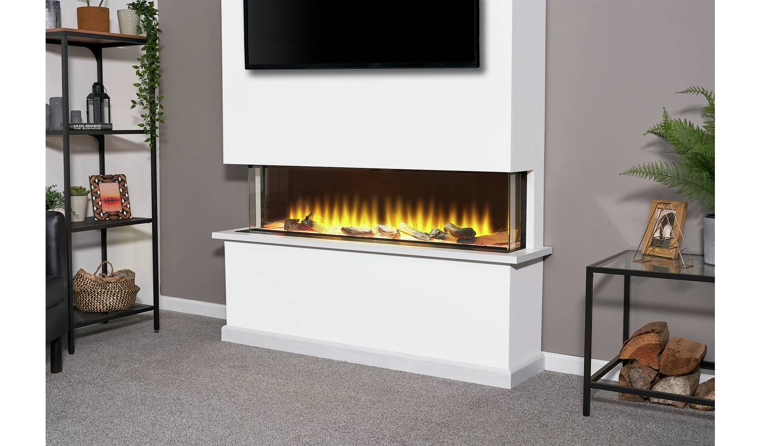 Adam Sahara Media 2kW 51 Inch Electric Wall Fire