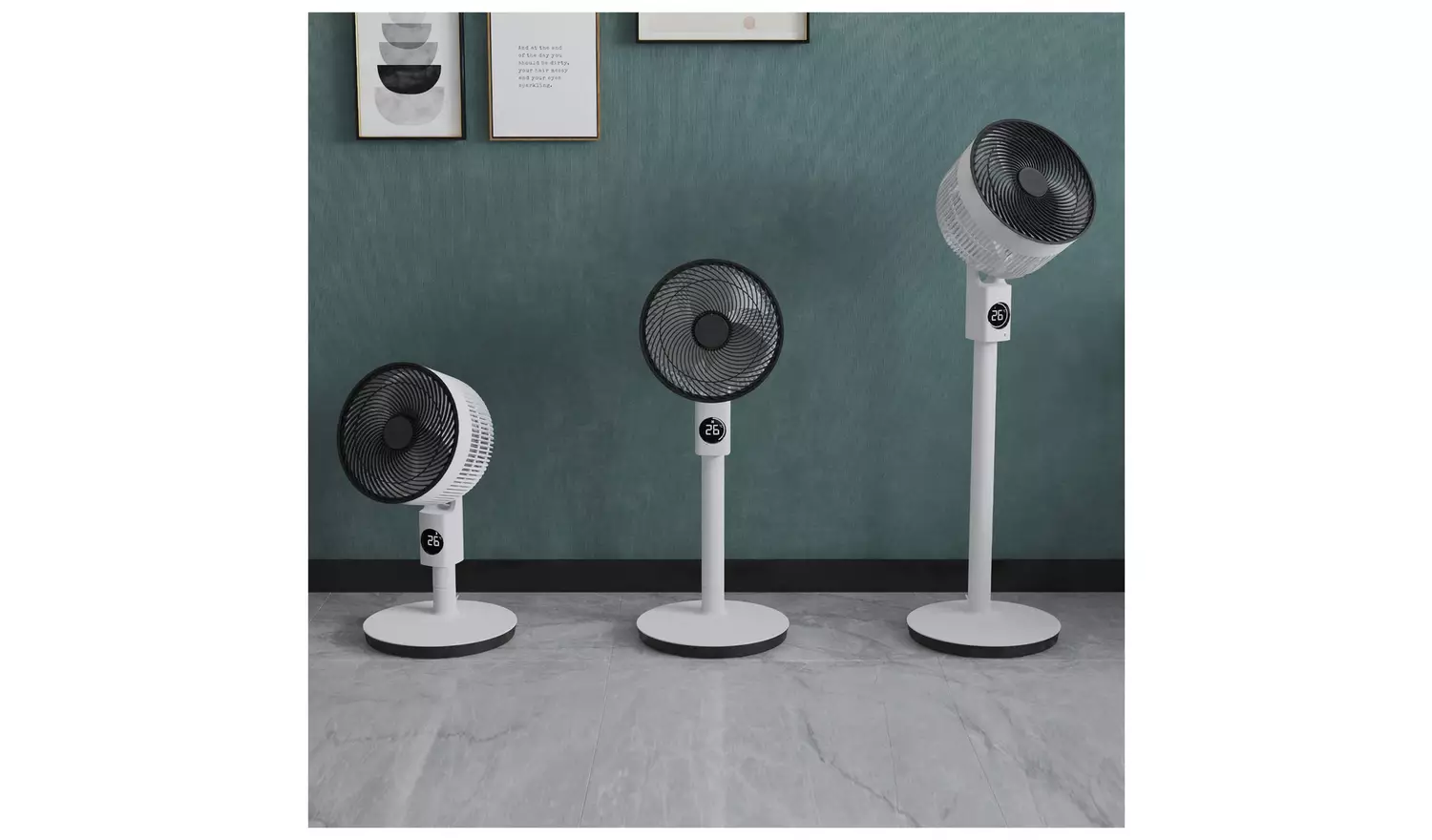 Meaco Sefte White Pedestal Fan - 10 Inch