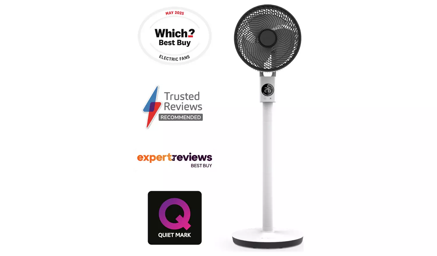 Meaco Sefte White Pedestal Fan - 10 Inch