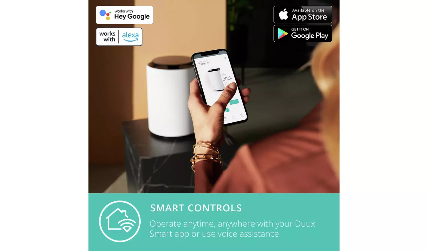 Duux ThreeSixty Smart Ceramic Fan Heater – White