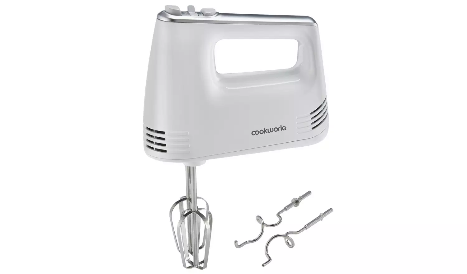 Cookworks Electric Hand Mixer with Storage - White