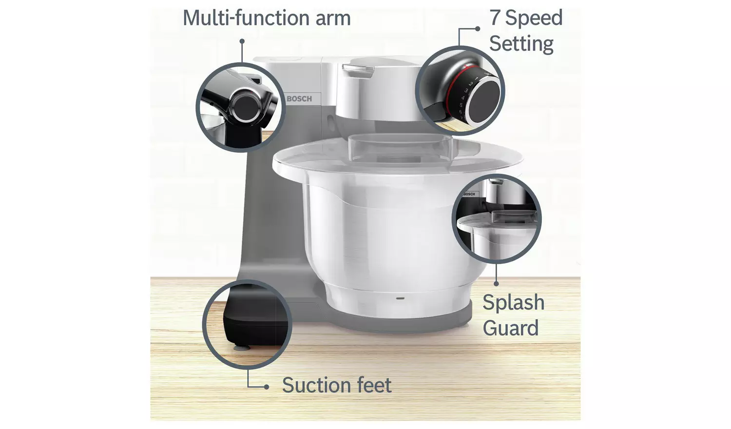 Bosch MUMS2VM40G 7-in-1 Stand Mixer, Juicer, Shredder, Black