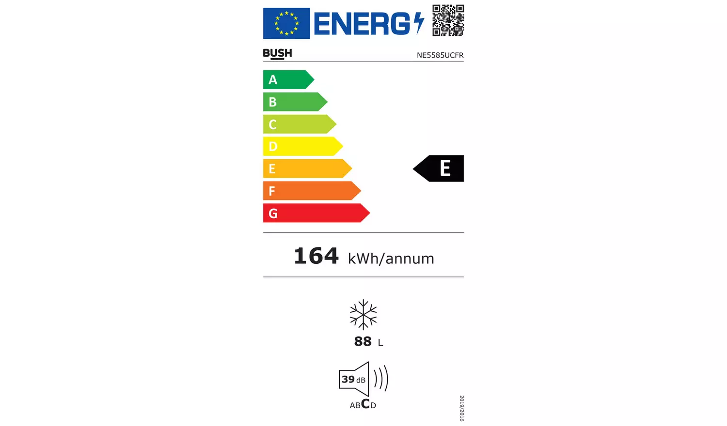 Bush NE5585UCFR Under Counter Freezer - White