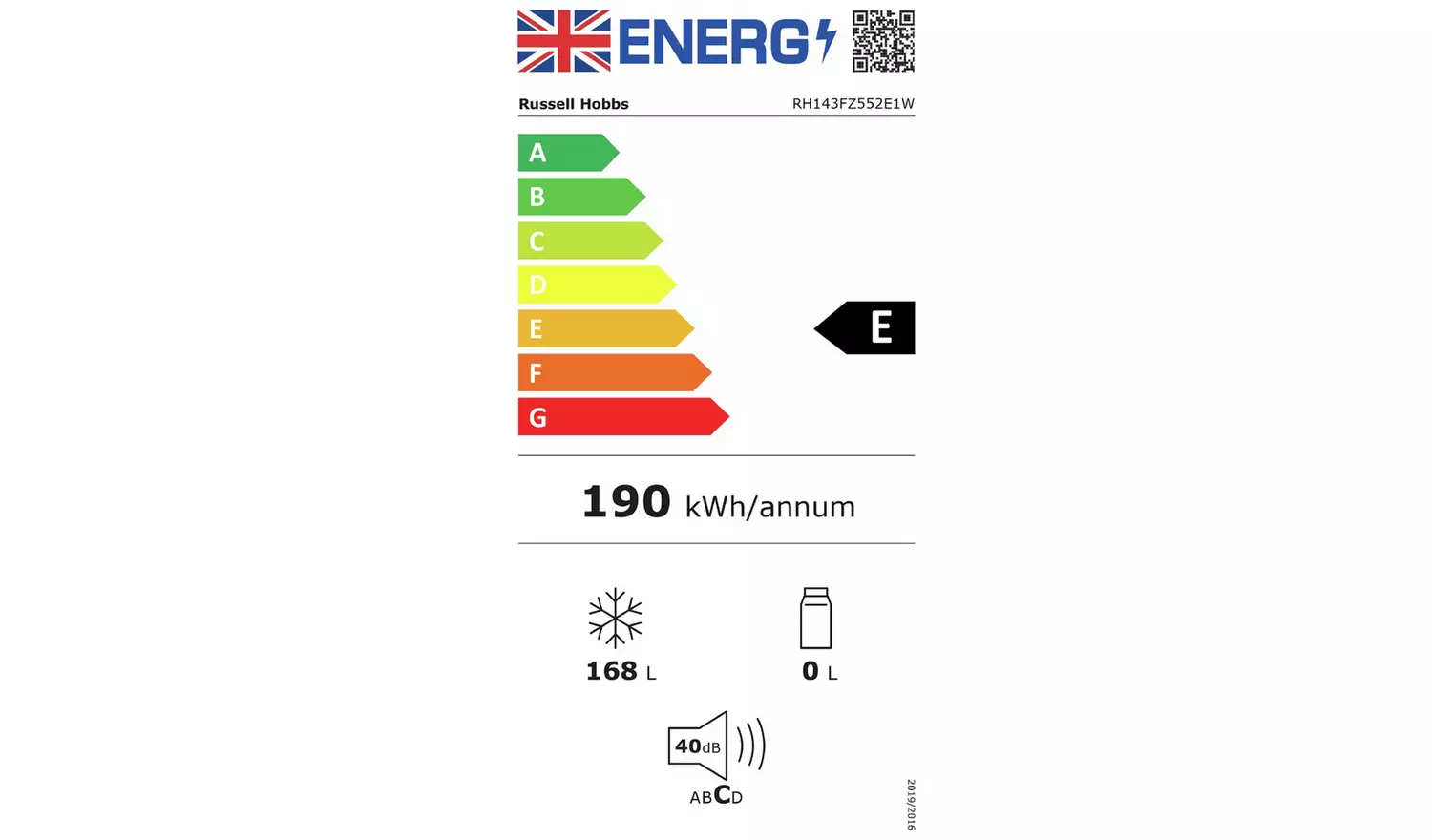 Russell Hobbs RH143FZ552E1W Freezer - White