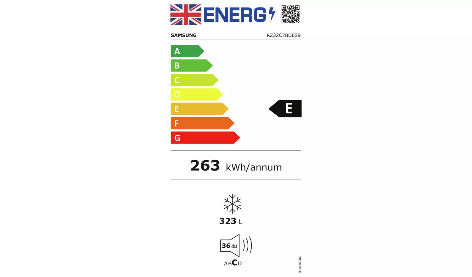 Samsung RZ32C7BDES9/EU Tall Freezer - Silver