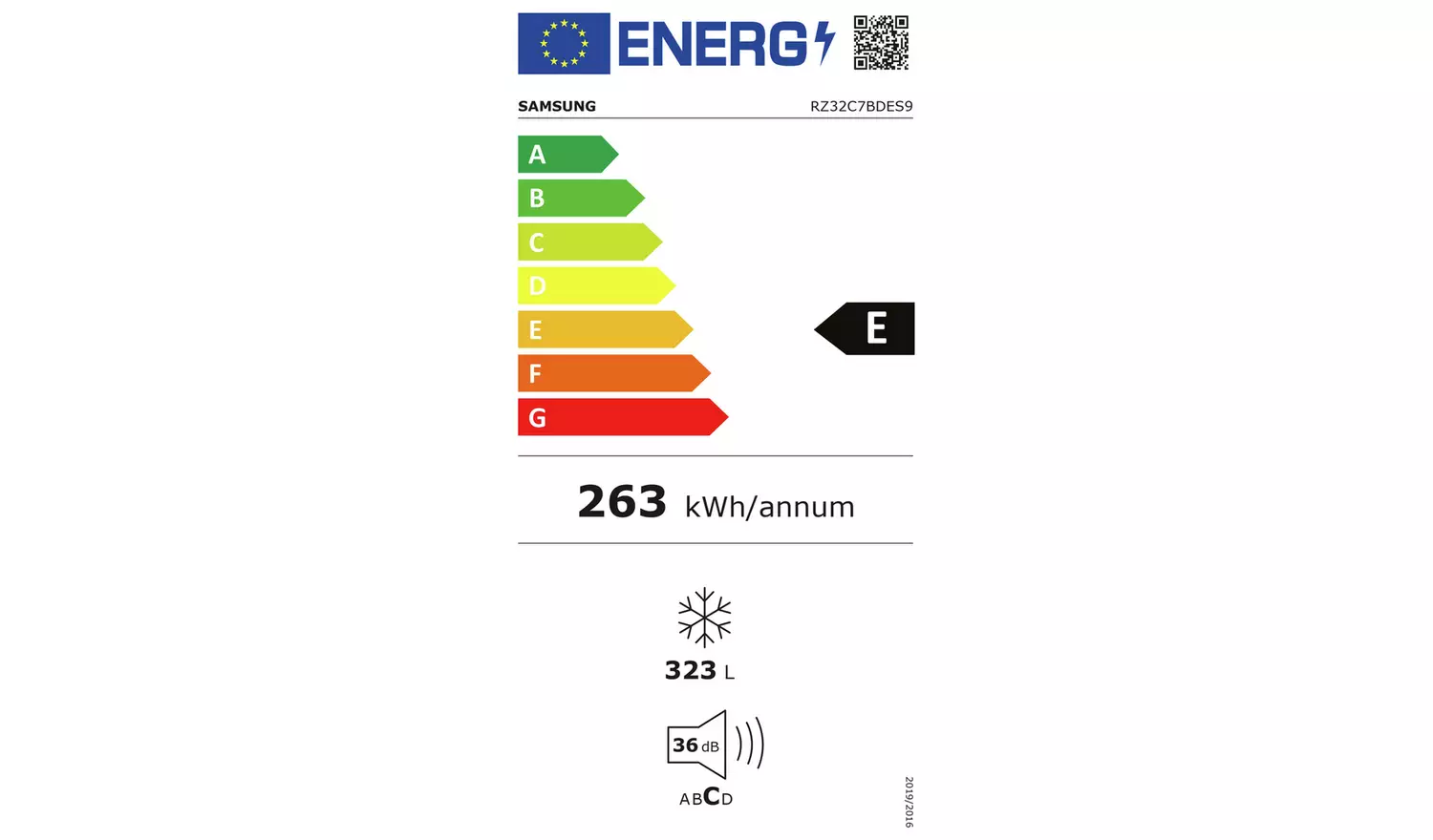 Samsung RZ32C7BDES9/EU Tall Freezer - Silver