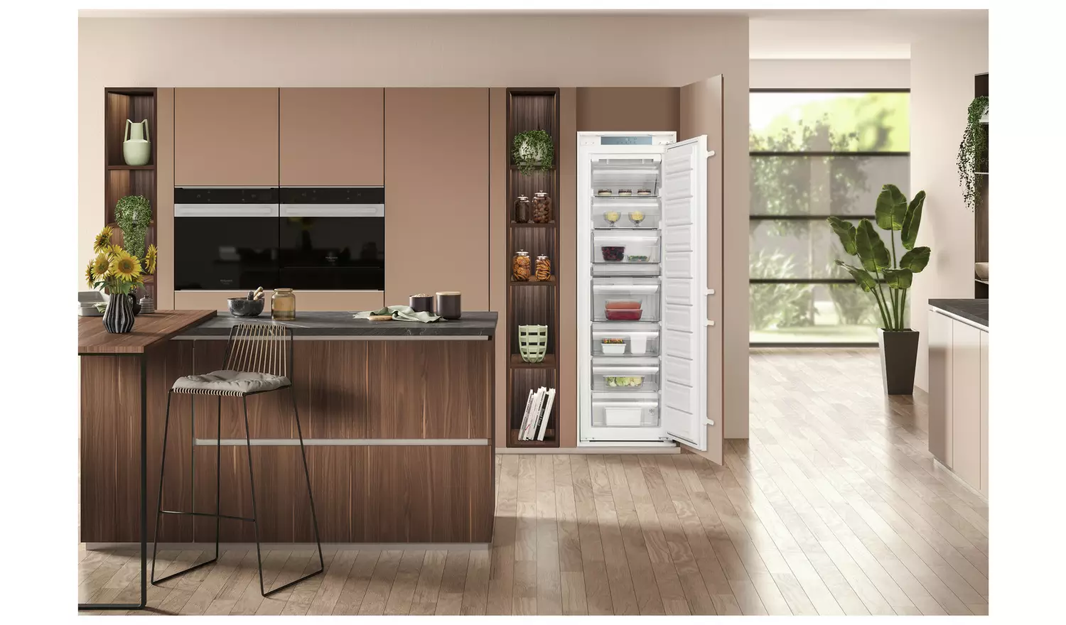 Hotpoint HTSD18F013H1 Integrated Tall Freezer - White