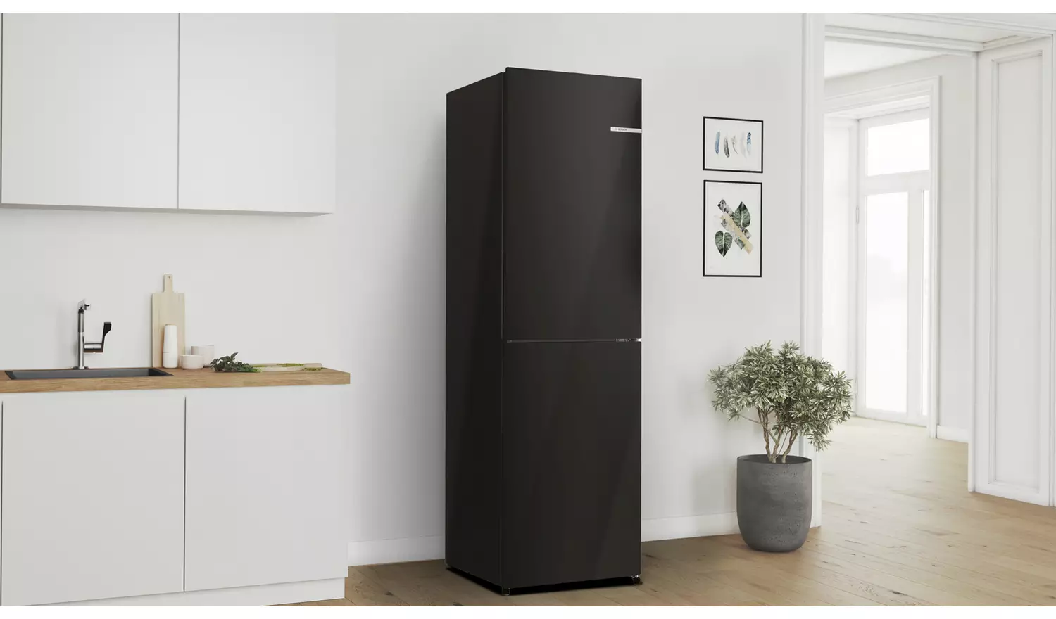 Bosch KGN27NBEAG Freestanding Fridge Freezer - Black