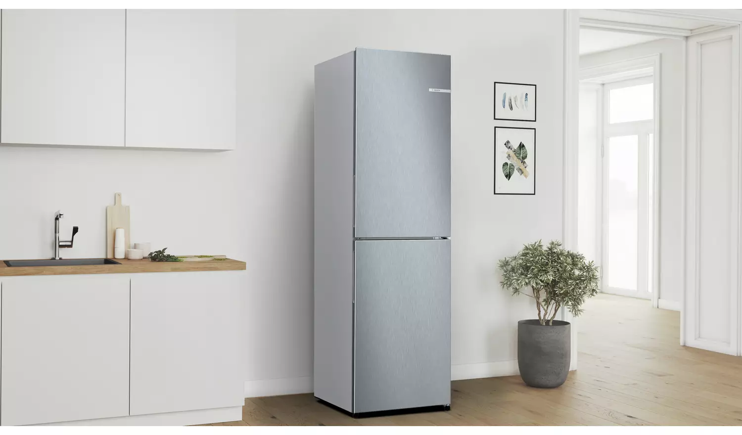 Bosch KGN27NLEAG Freestanding Fridge Freezer-Stainless Steel