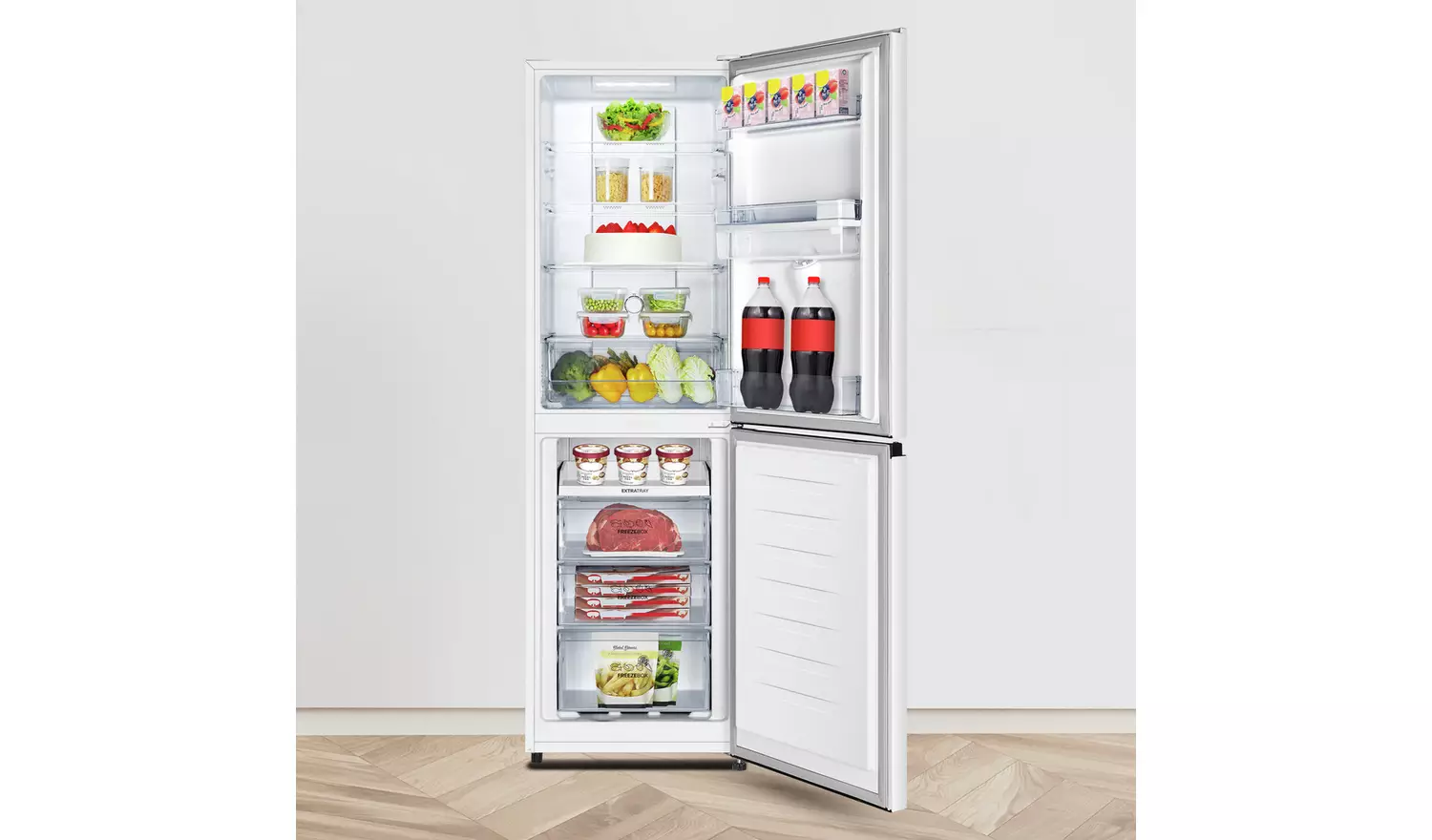 Fridgemaster MC55251DE Freestanding Fridge Freezer - White