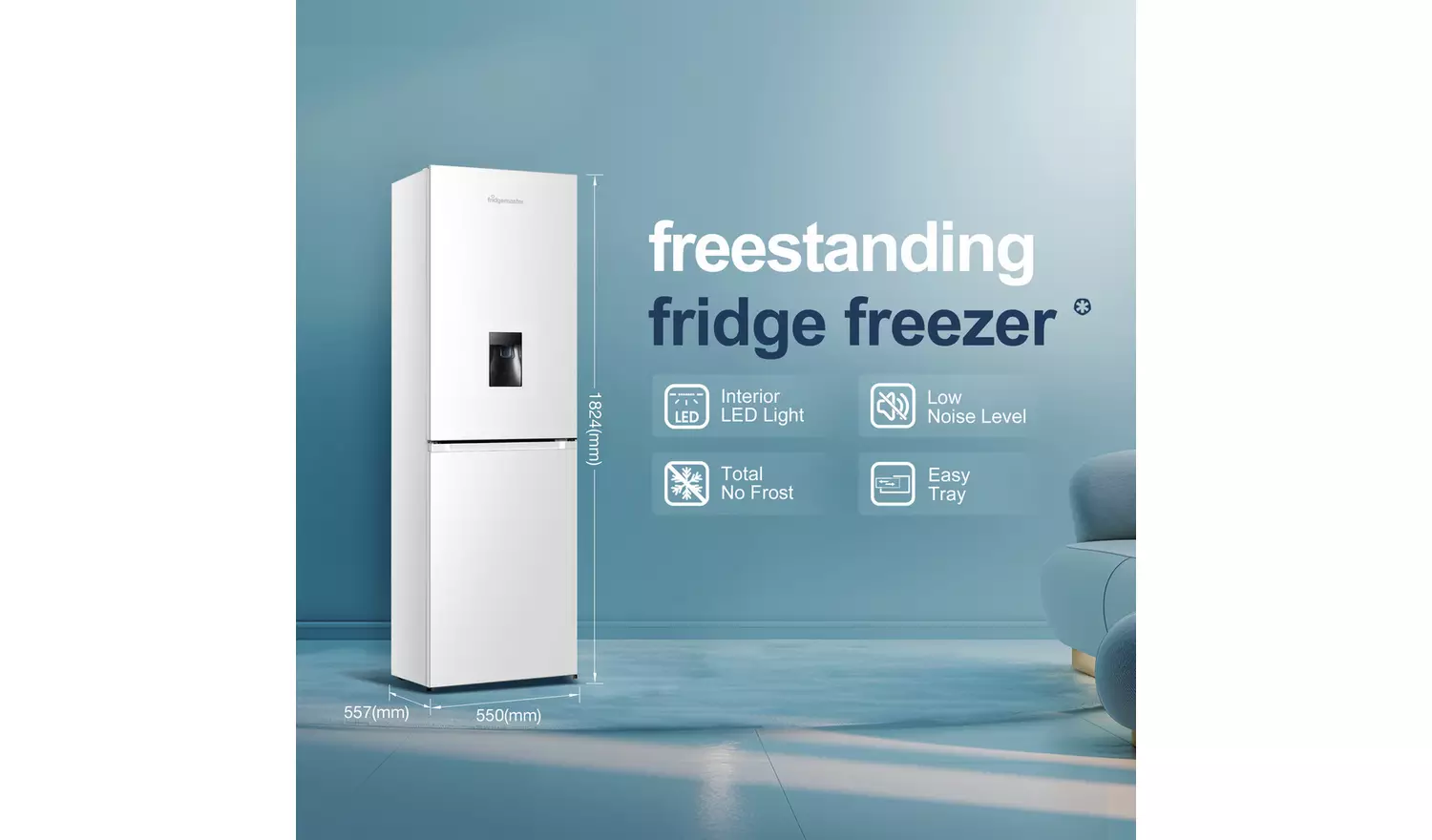 Fridgemaster MC55251DE Freestanding Fridge Freezer - White