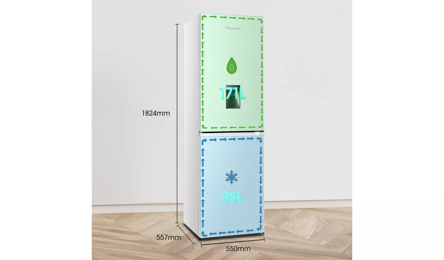 Fridgemaster MC55251DE Freestanding Fridge Freezer - White