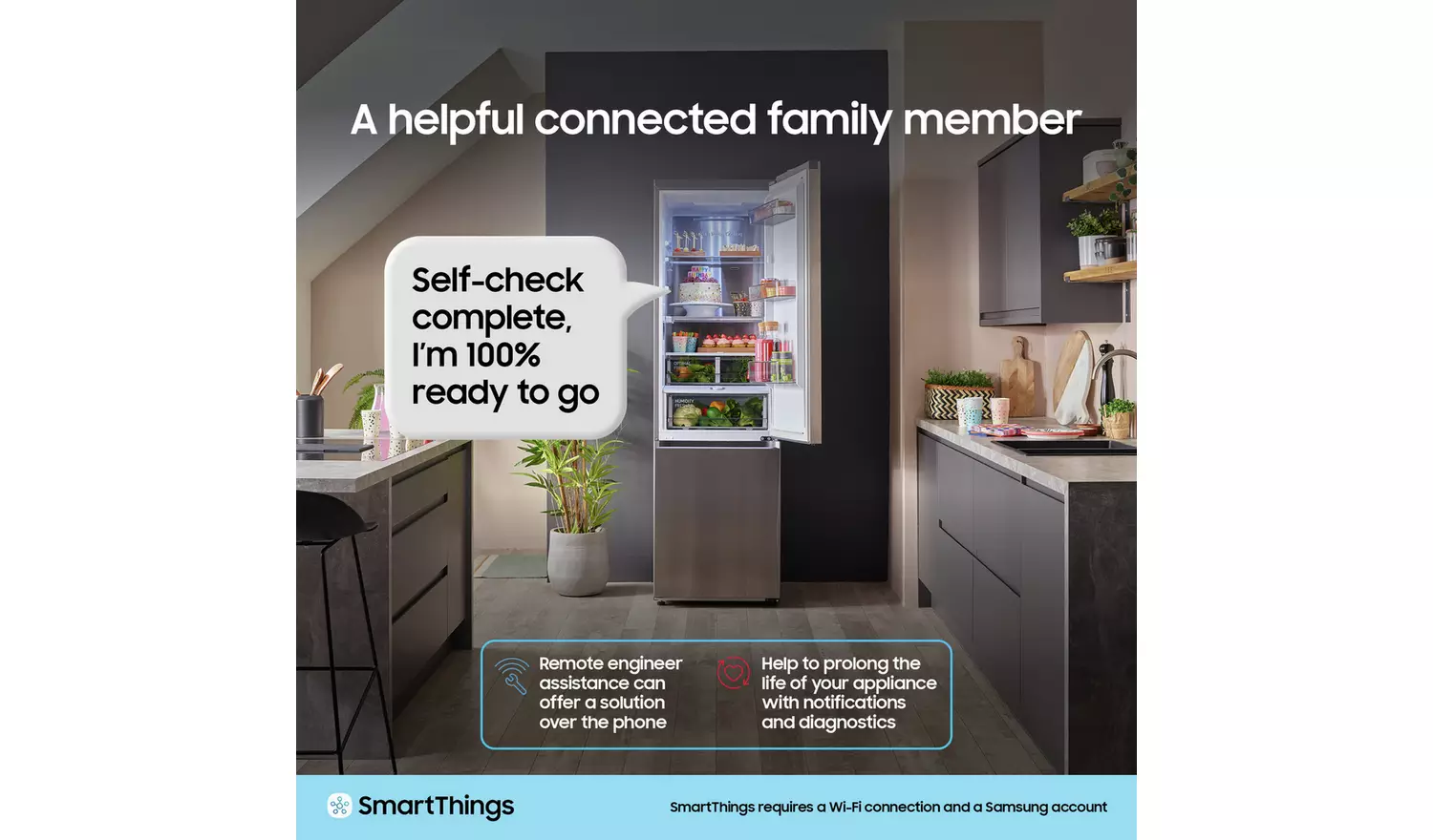 Samsung RB38C602EWW Freestanding Fridge Freezer - White