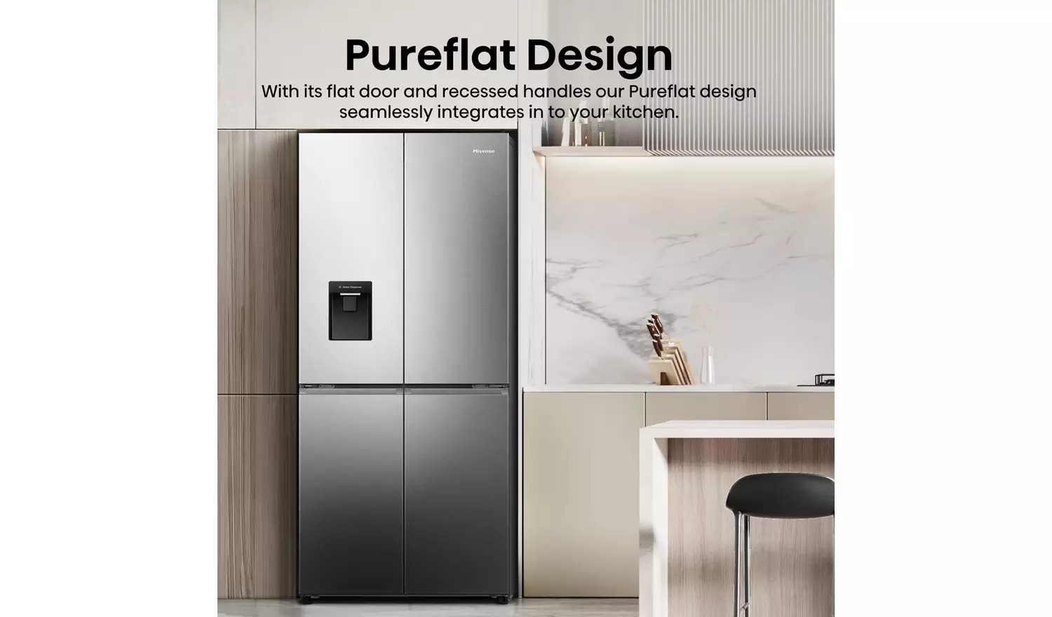 Hisense RQ5P470SMIE American Fridge Freezer-Stainless Steel