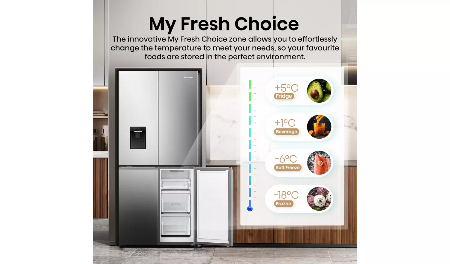 Hisense RQ5P470SMIE American Fridge Freezer-Stainless Steel