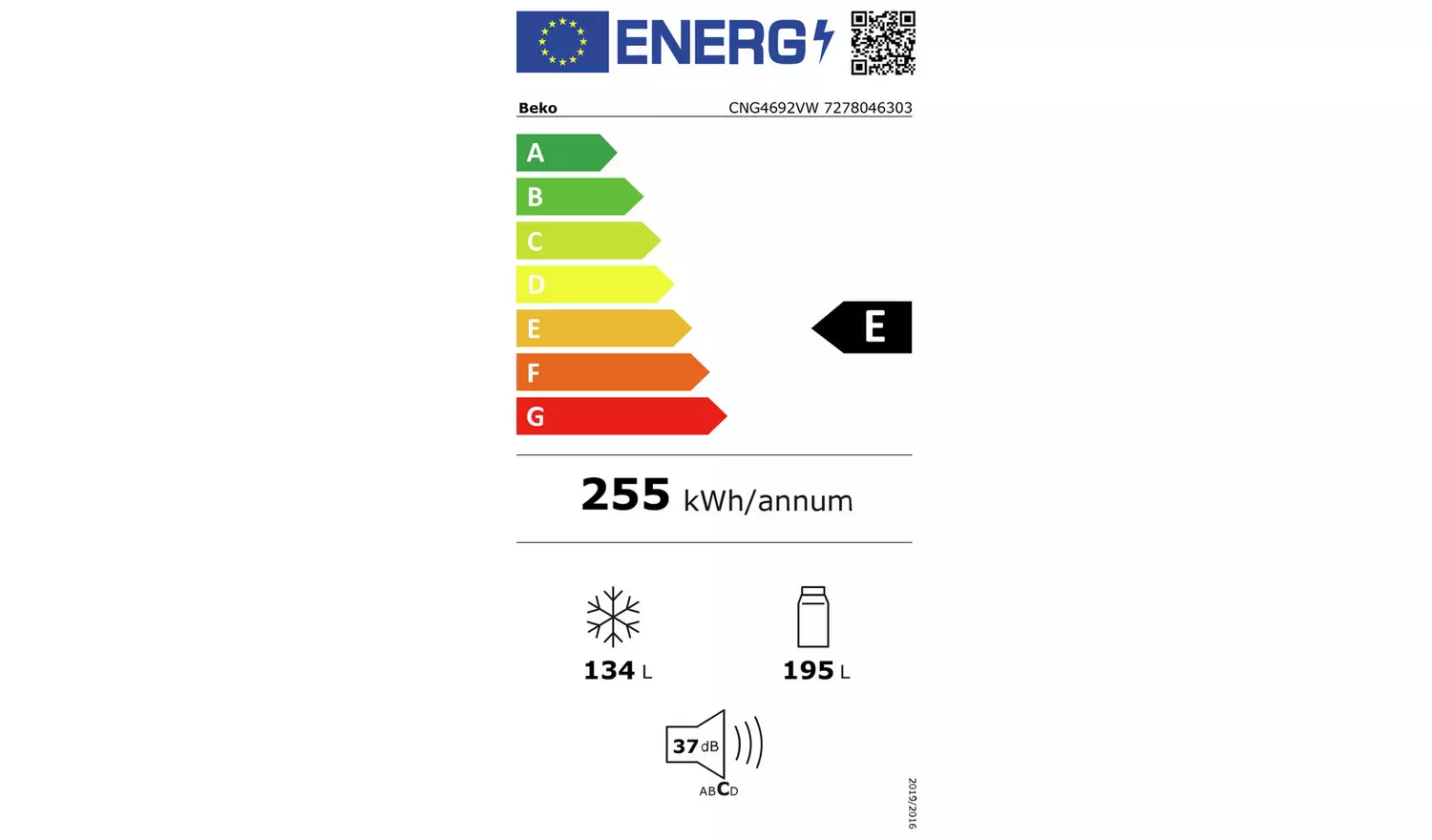 Beko CNG4692VW Fridge Freezer - White