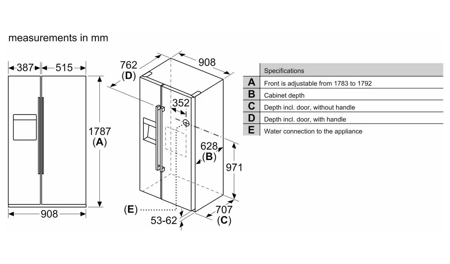 Bosch KAD93AIERG Multi Door Fridge Freezer - Brushed Steel