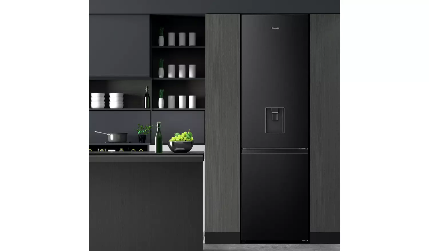 Hisense RB435N4WFE Freestanding Fridge Freezer - Black