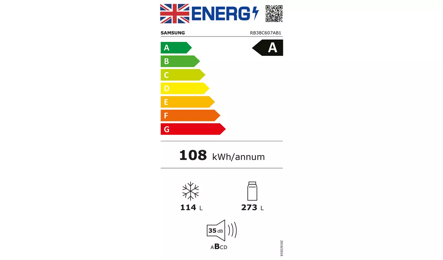 Samsung RB38C607AB1/EU Fridge Freezer - Black