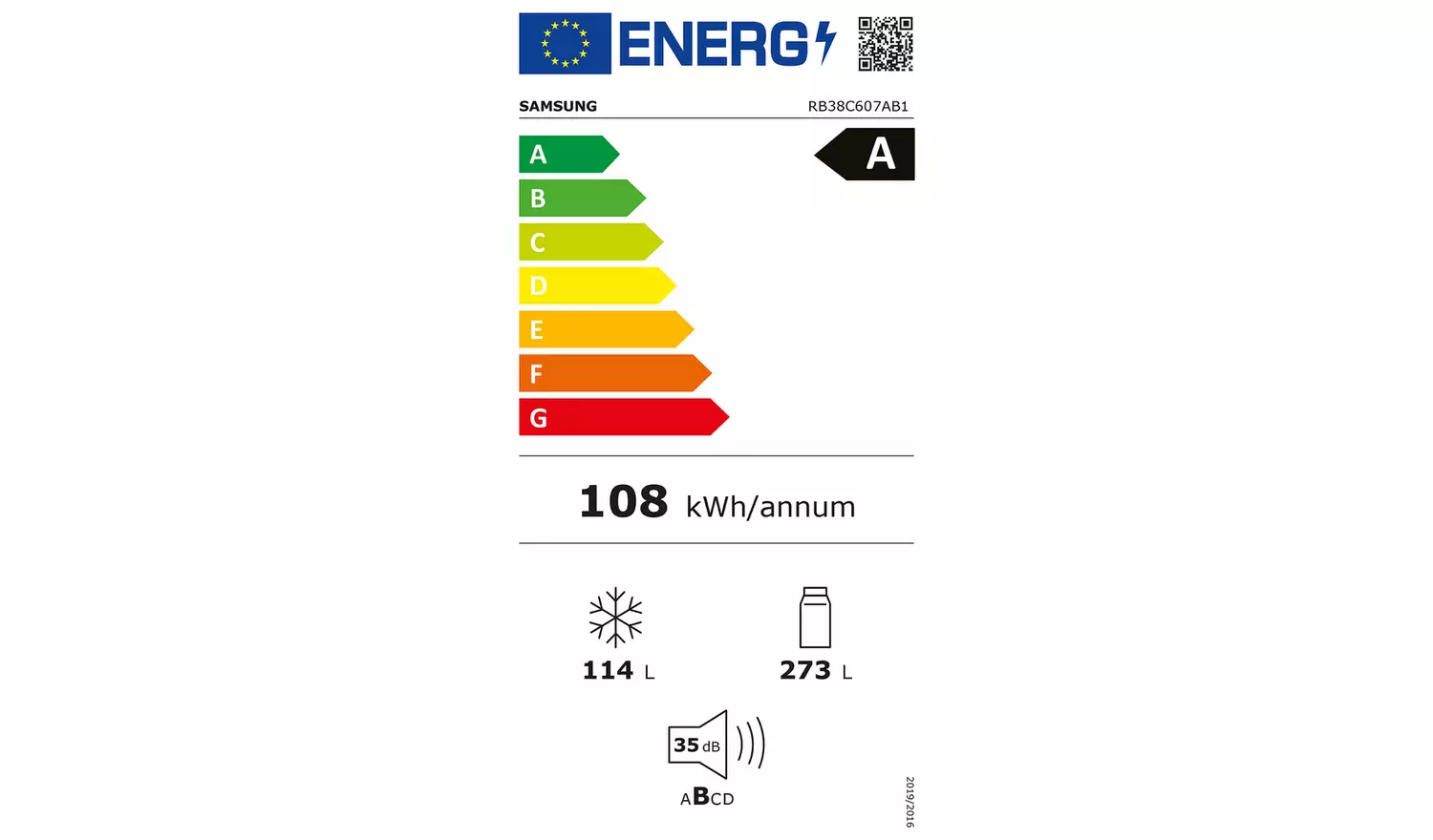 Samsung RB38C607AB1/EU Fridge Freezer - Black