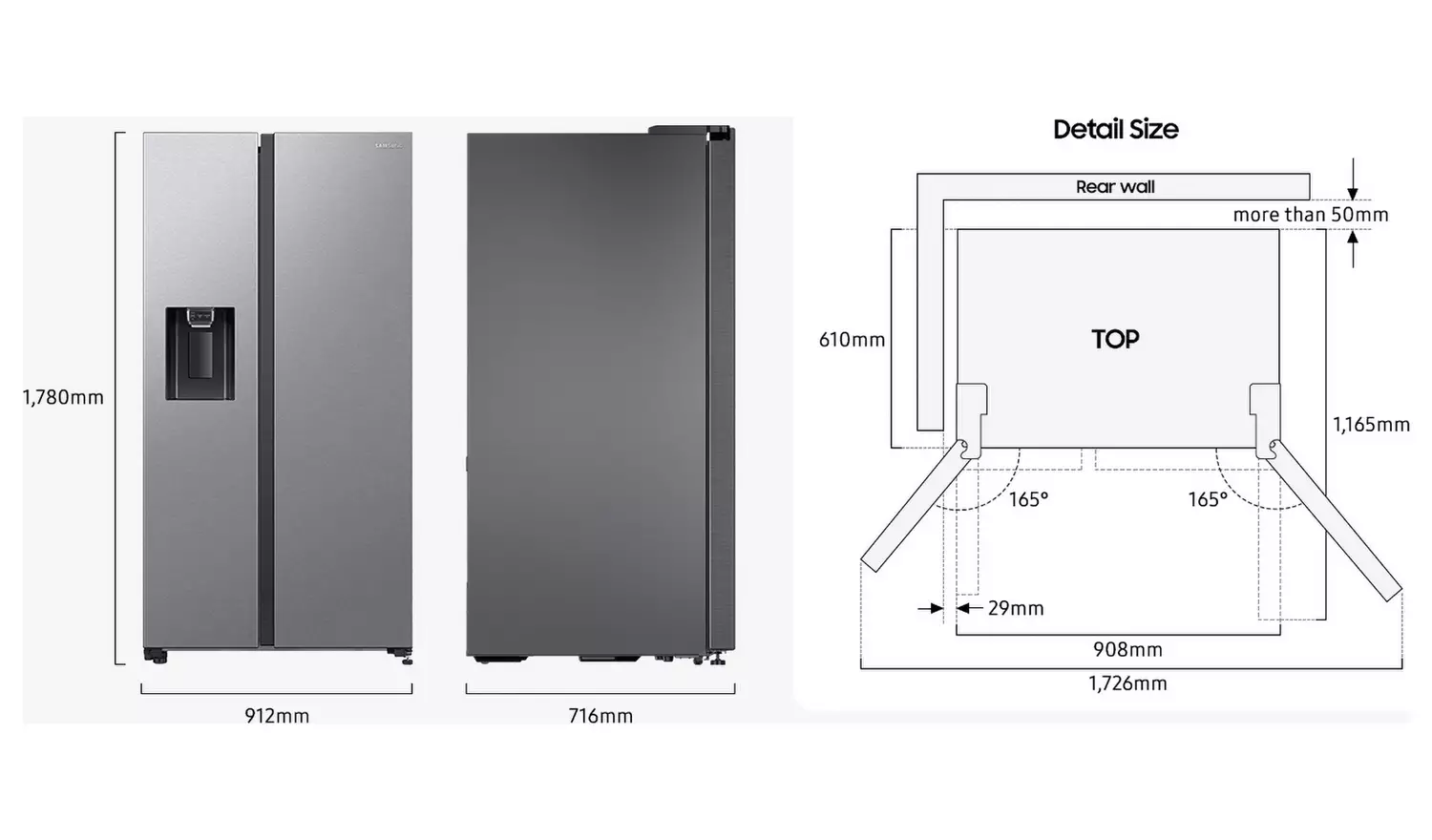 Samsung RS65DG5403S9 American Fridge Freezer - Silver