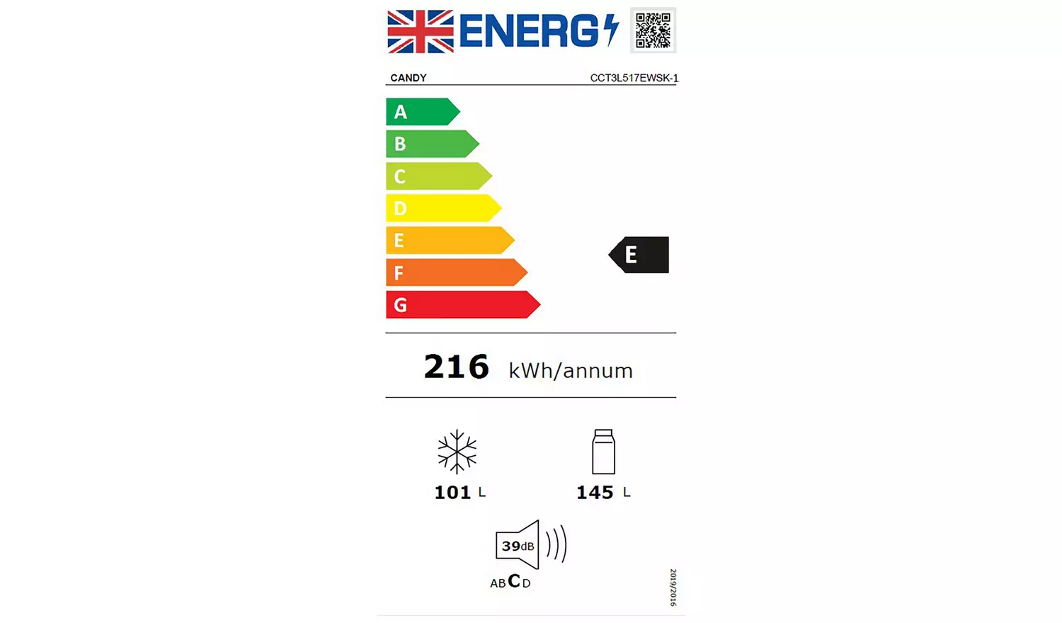 Candy CCT3L517EWSK 1 Fridge Freezer - Silver