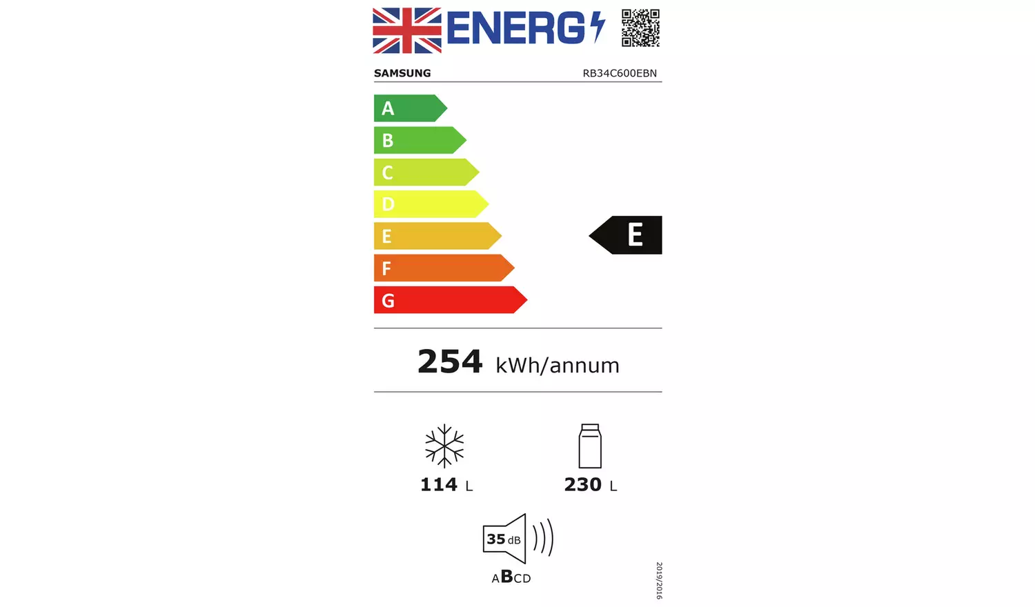 Samsung RB34C600EBN/EU Freestanding Fridge Freezer - Black