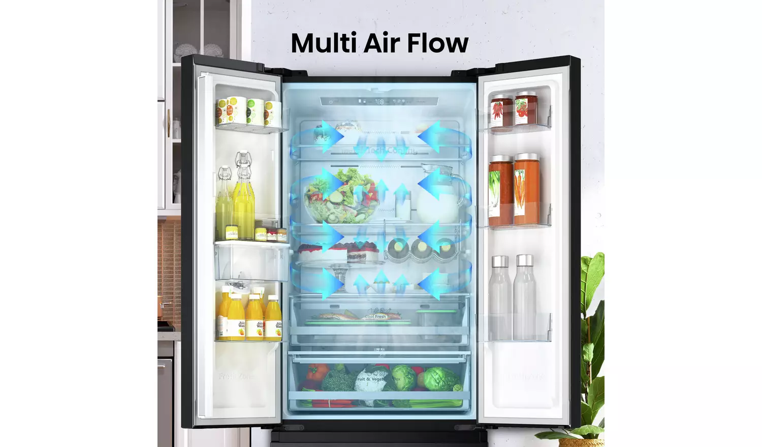 Hisense RF632N4WFE American Fridge Freezer - Black