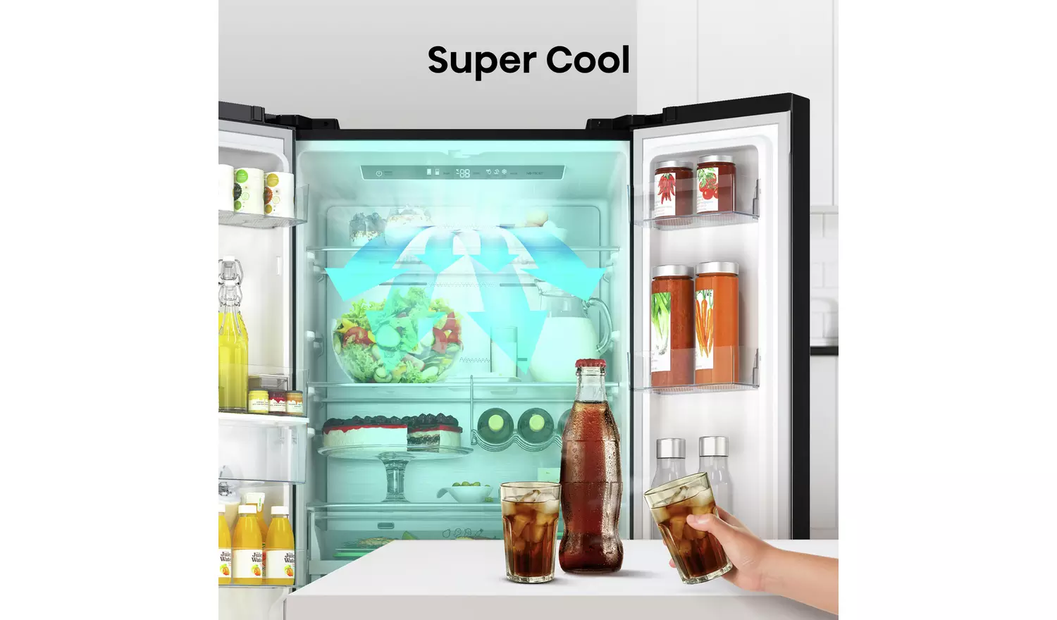 Hisense RF632N4WFE American Fridge Freezer - Black