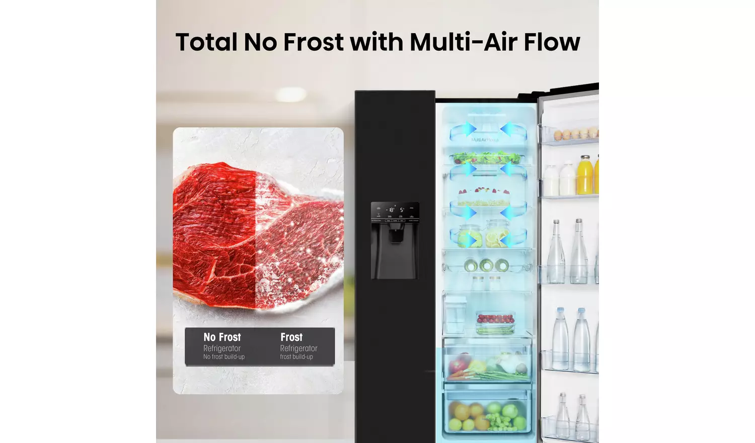 Hisense RS694N4TBE American Fridge Freezer - Black