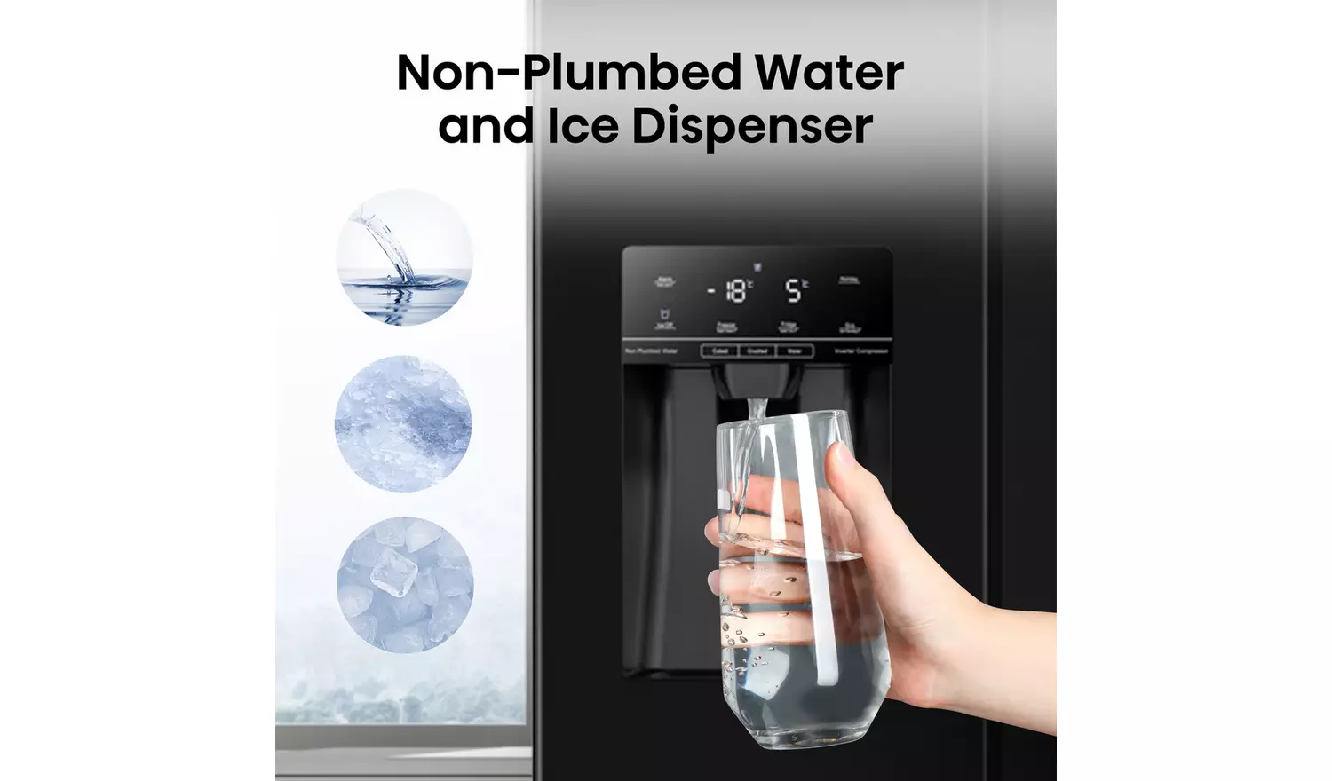 Hisense RS694N4TBE American Fridge Freezer - Black