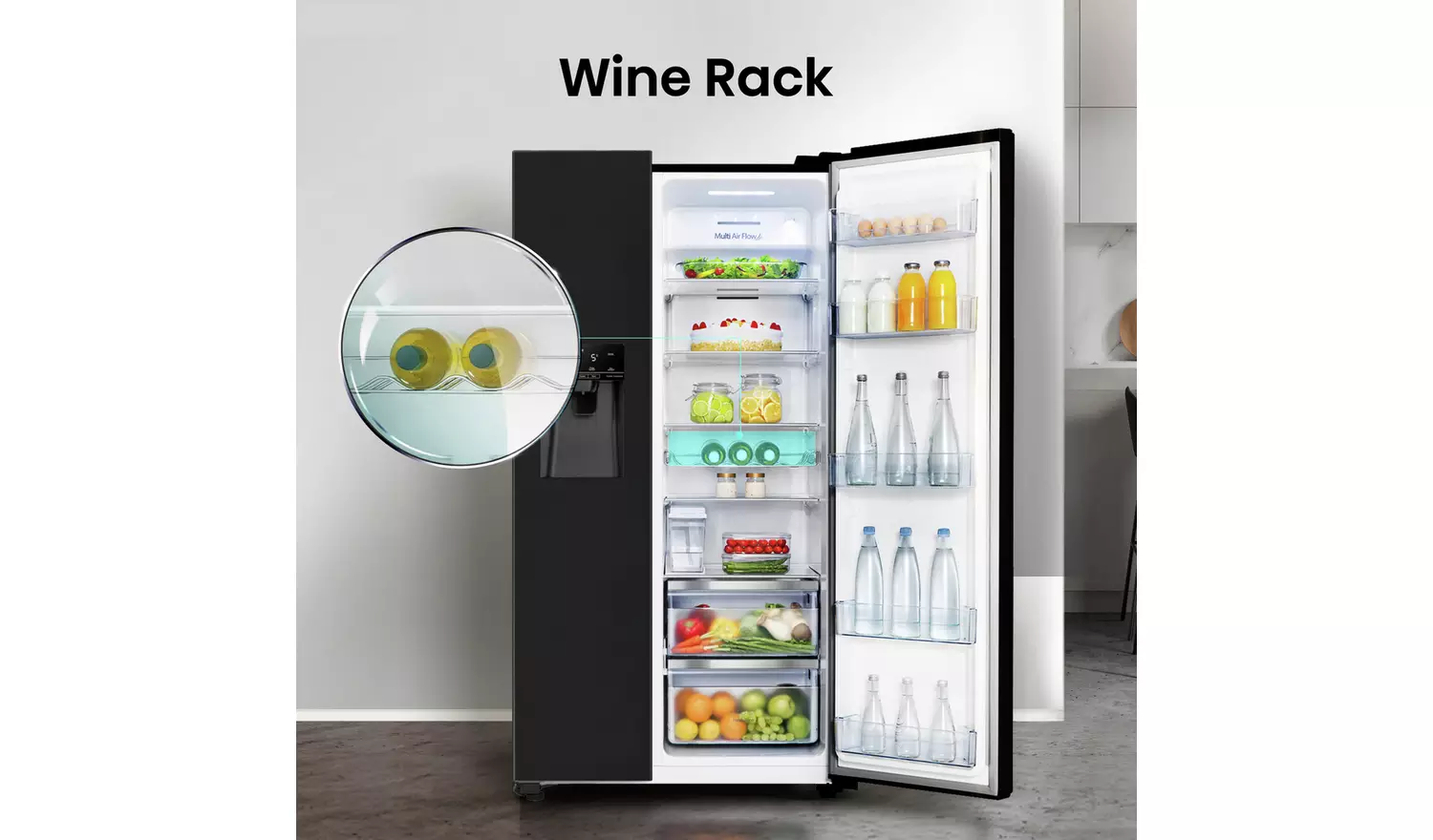 Hisense RS694N4TBE American Fridge Freezer - Black