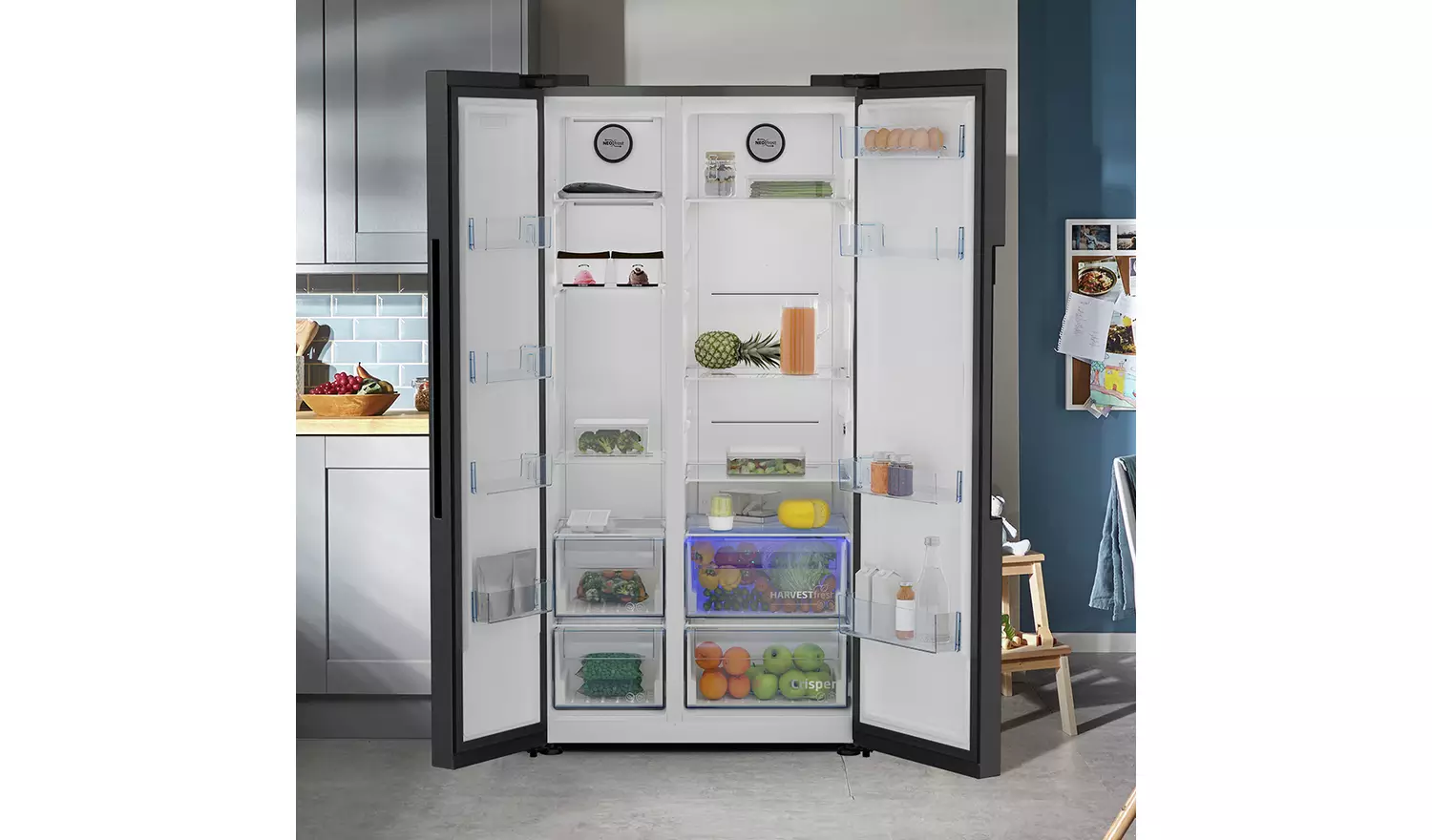 Beko ASL1442VPZ American Fridge Freezer - Black