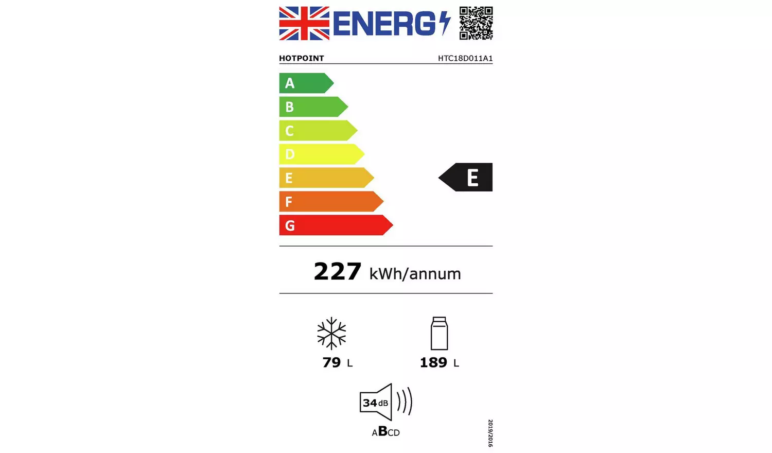 Hotpoint HTC18D011A1 Fridge Freezer - White