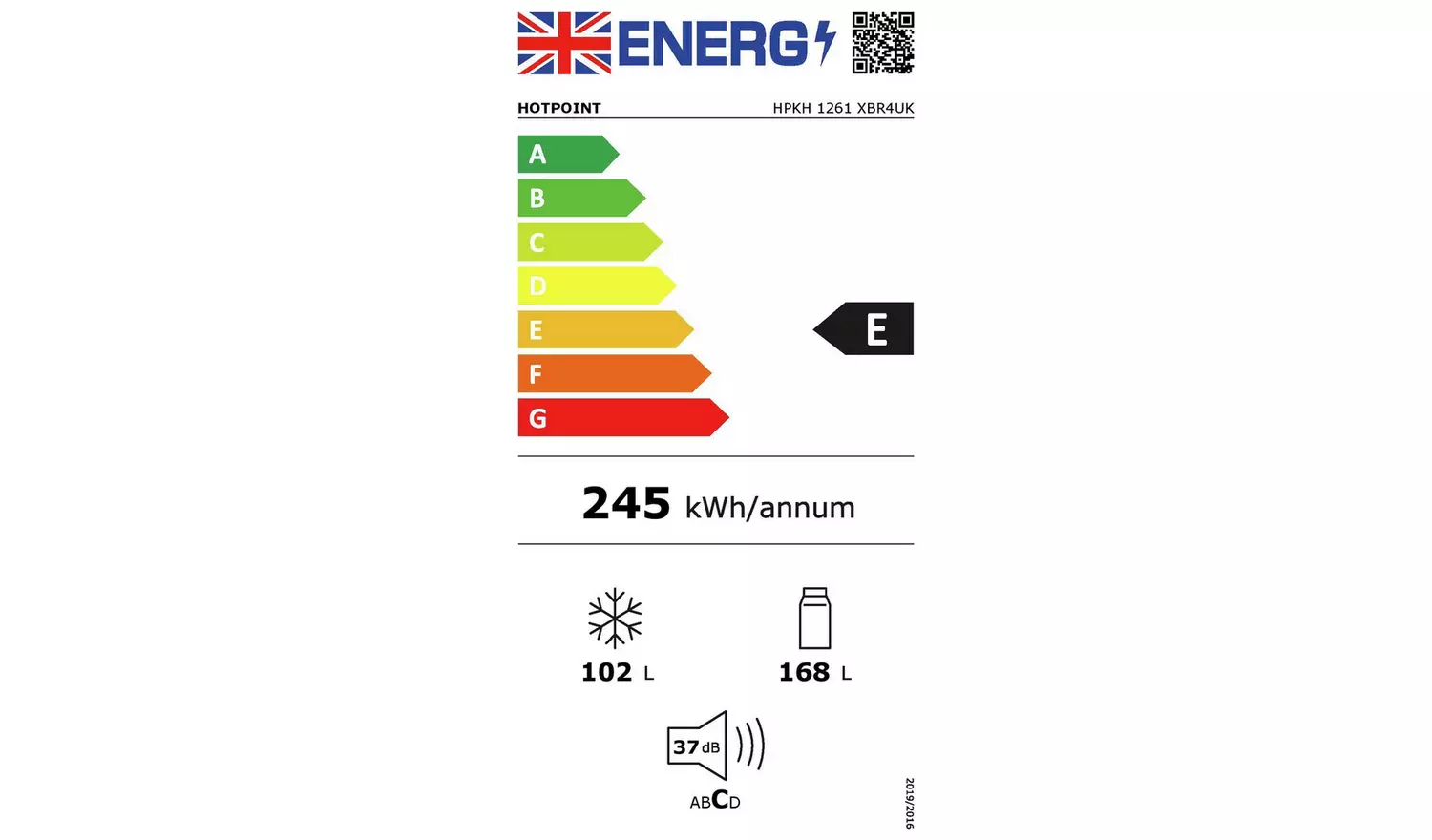 Hotpoint HPKH1261XBR4UK Fridge Freezer -Dark Grey