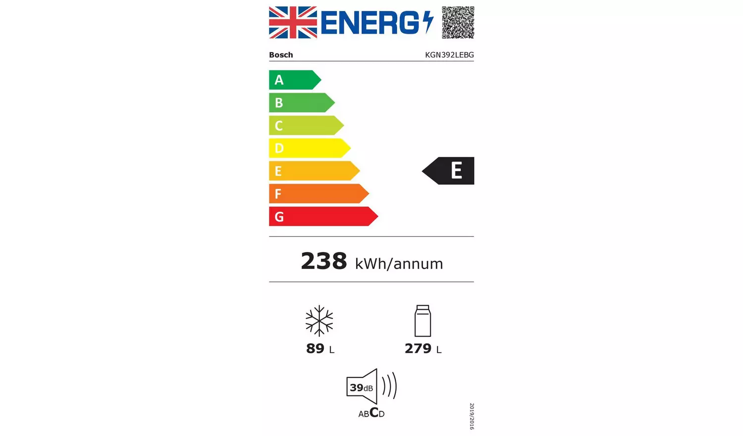 Bosch KGN392LEBG Fridge Freezer - Stainless Steel