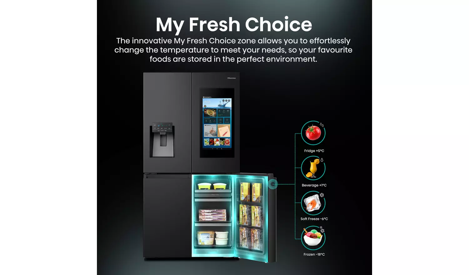 Hisense RQ760N4IFE PureFlat Smart American Fridge Freezer