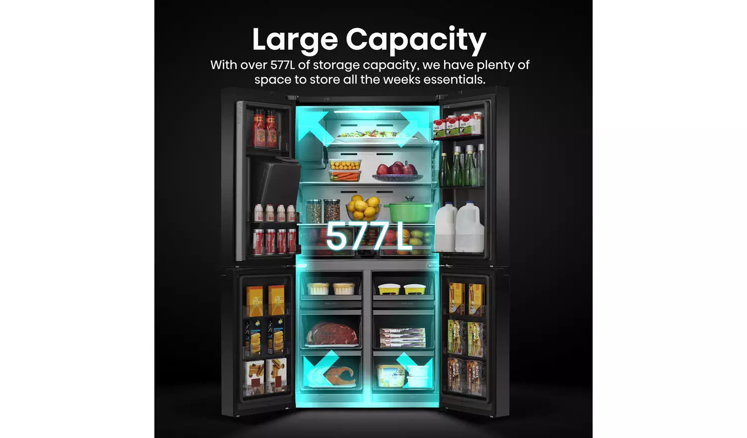 Hisense RQ760N4IFE PureFlat Smart American Fridge Freezer