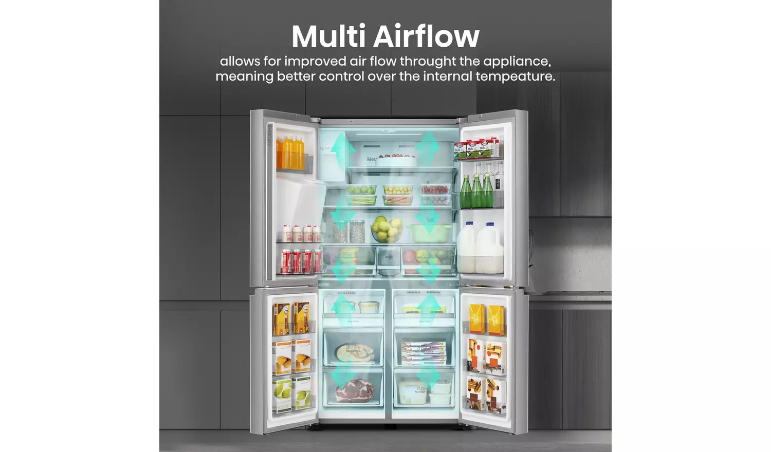 Hisense RQ760N4SASE American Fridge Freezer - S/Steel