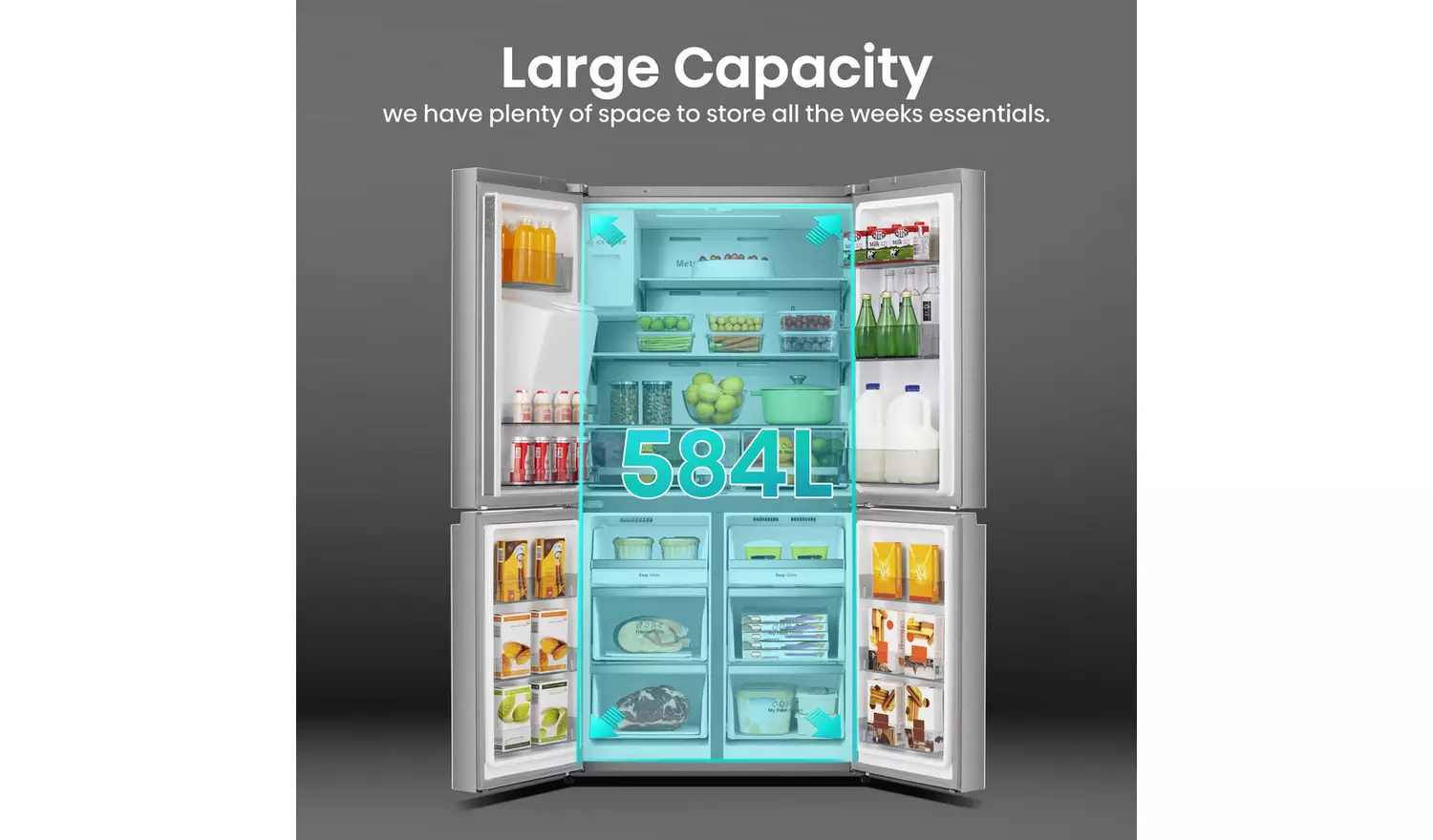 Hisense RQ760N4SASE American Fridge Freezer - S/Steel