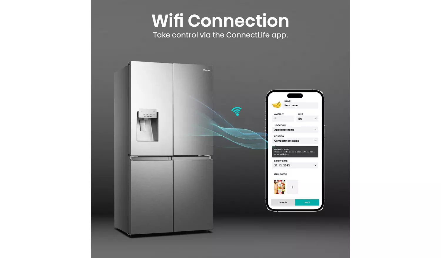 Hisense RQ760N4SASE American Fridge Freezer - S/Steel