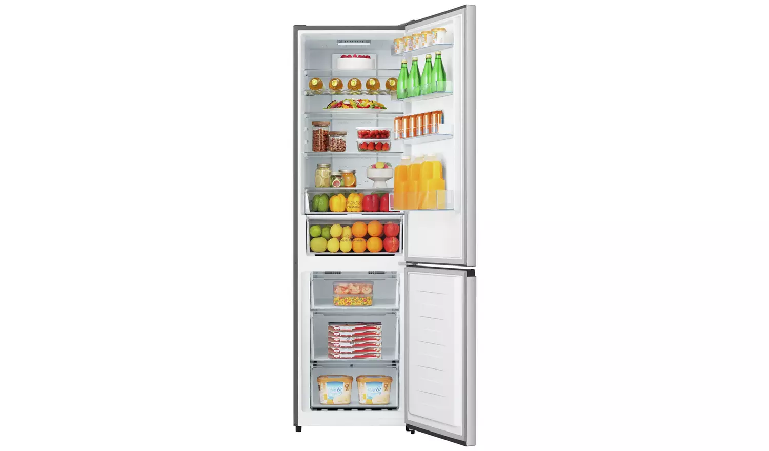 Hisense RB435N4BCE Fridge Freezer - Stainless Steel