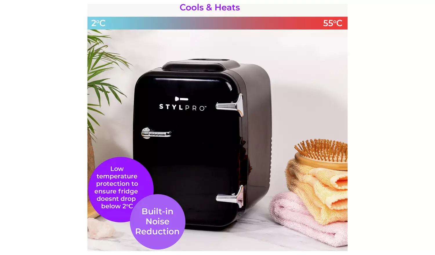 Stylpro 4 Litre Exclusive Beauty Fridge - Black