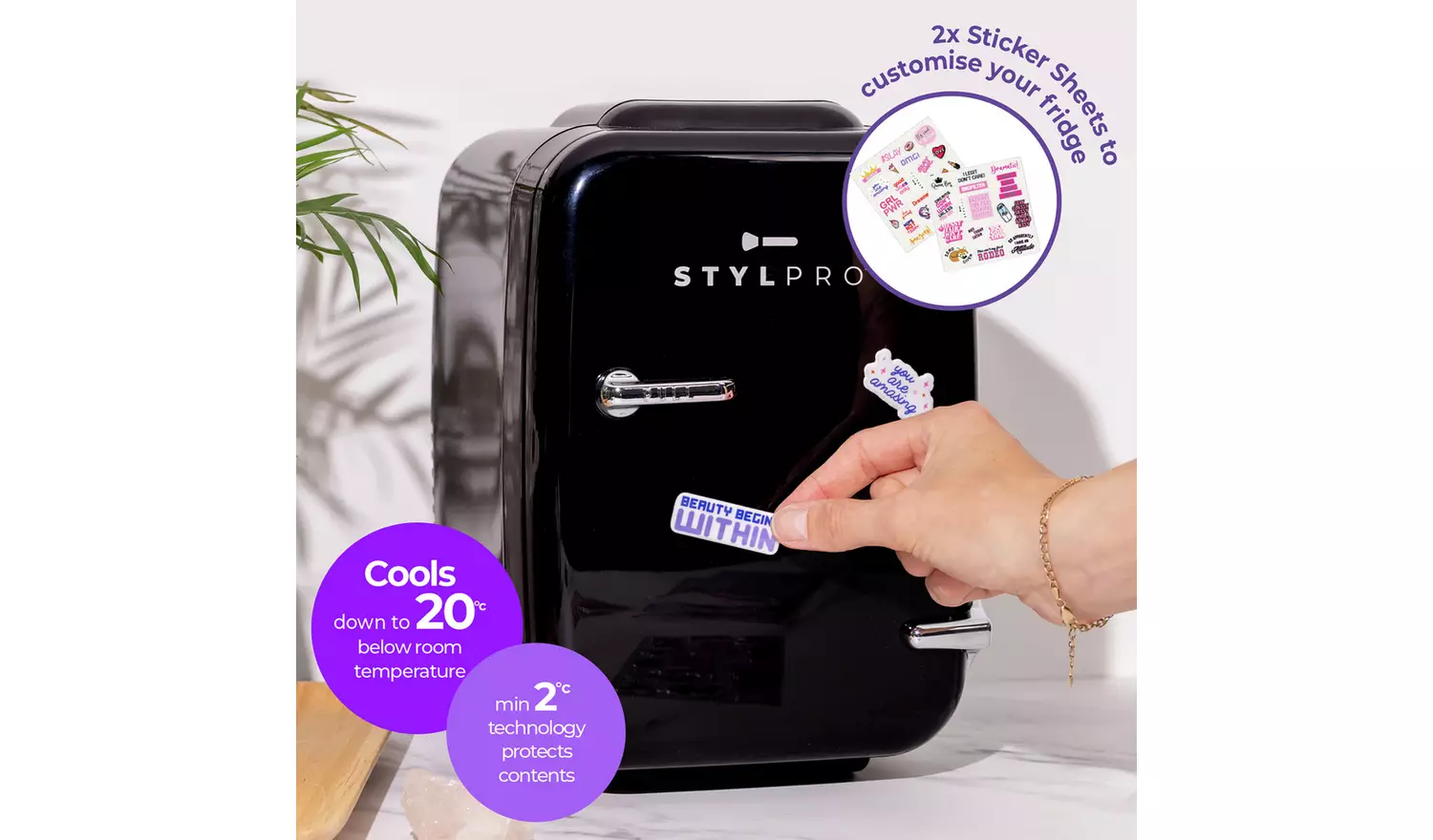 Stylpro 4 Litre Exclusive Beauty Fridge - Black
