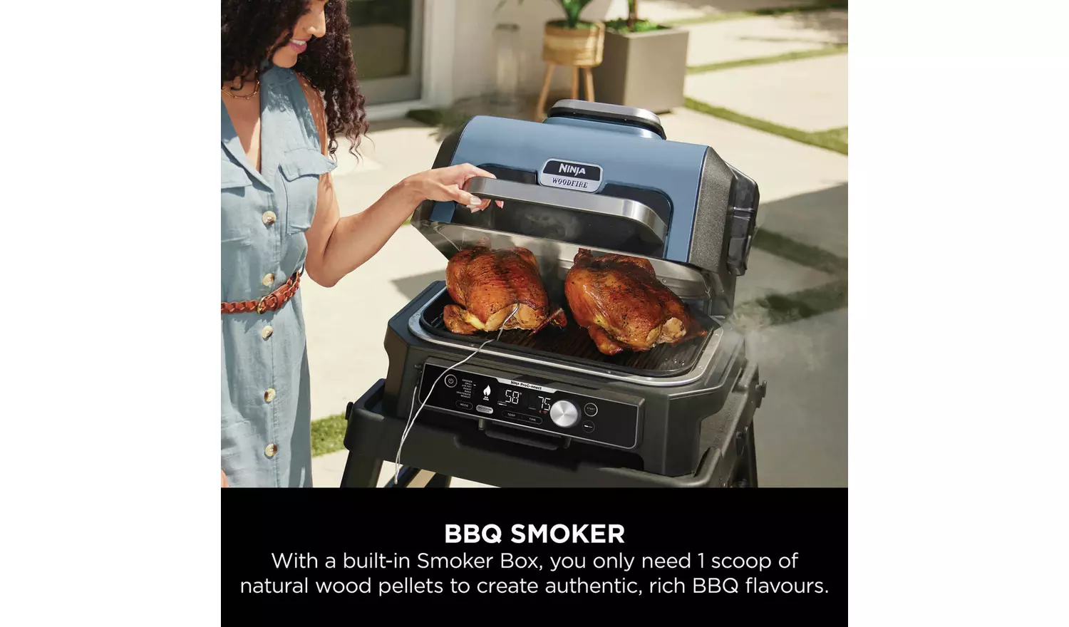 Ninja OG901UK Woodfire Pro XL Electric BBQ Grill & Smoker