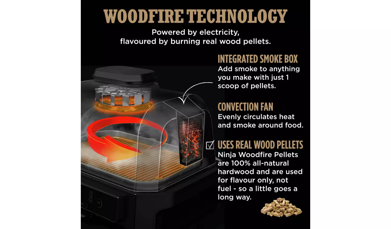 Ninja OG901UK Woodfire Pro XL Electric BBQ Grill & Smoker