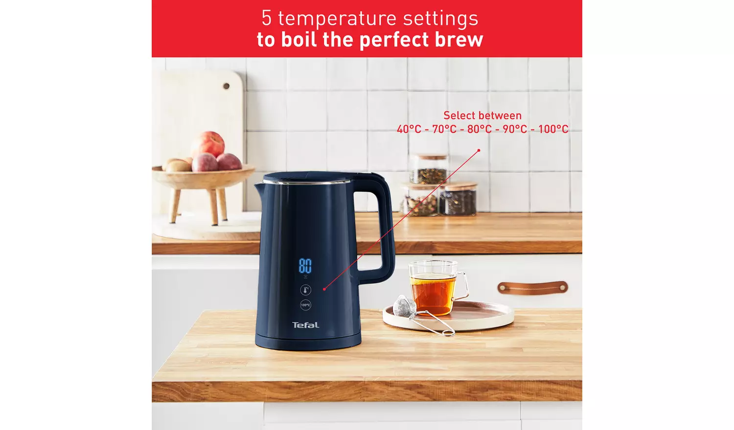 Tefal KO6934G0 Sense Kettle - Navy Blue