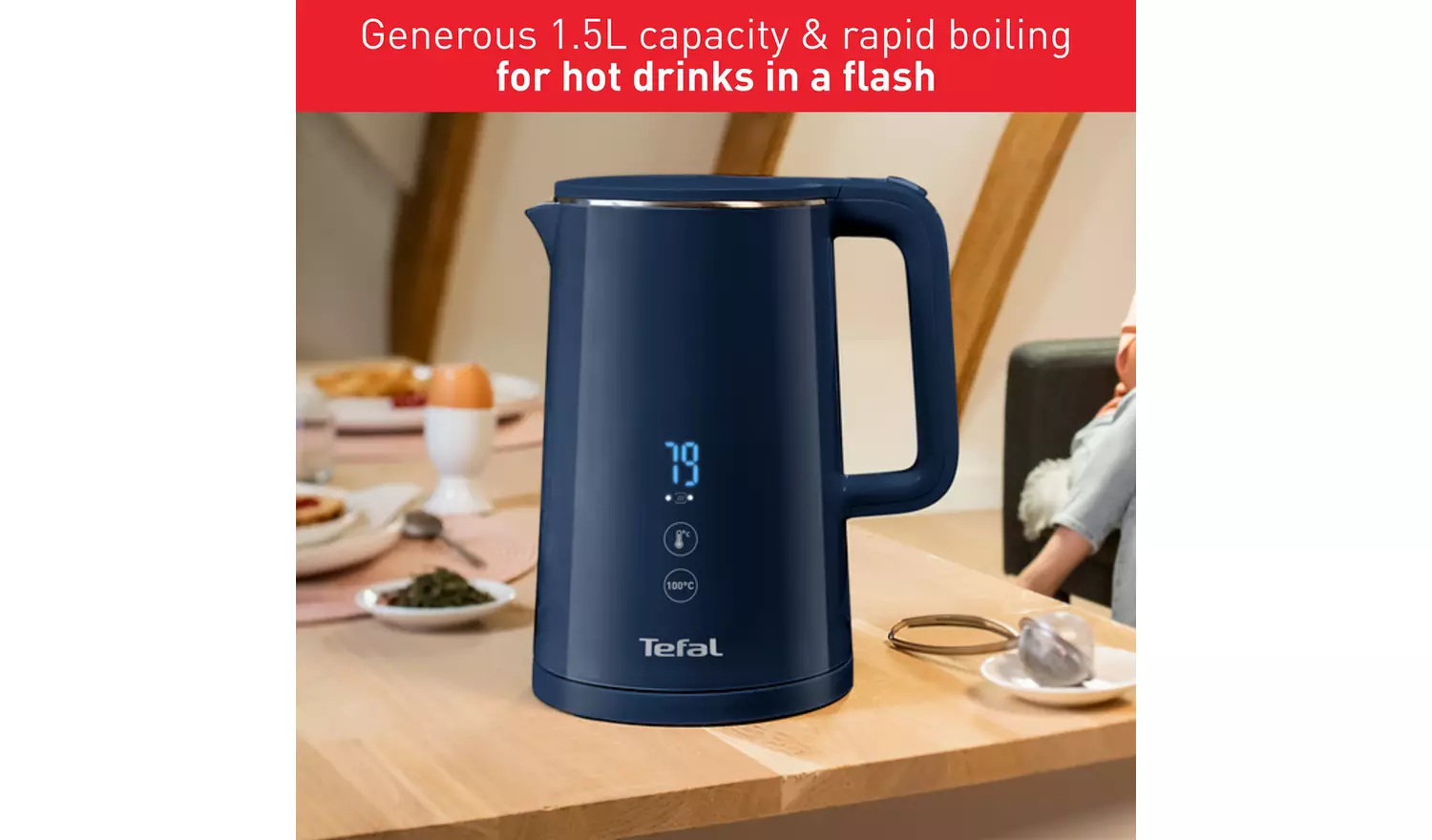 Tefal KO6934G0 Sense Kettle - Navy Blue