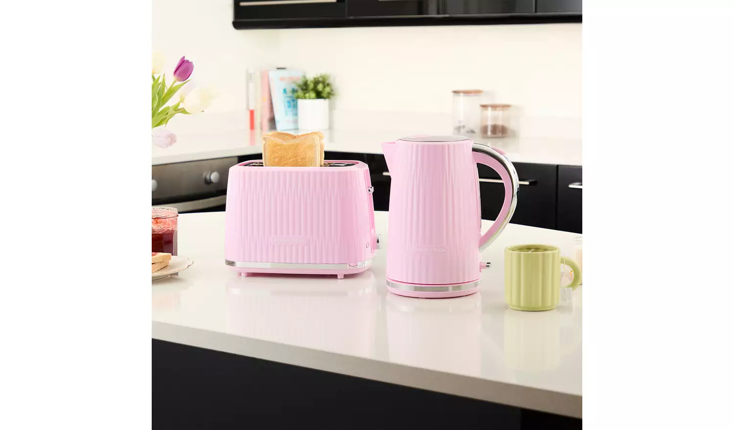 Russell Hobbs Eden Raspberry Pink Kettle and Toaster 27362BU